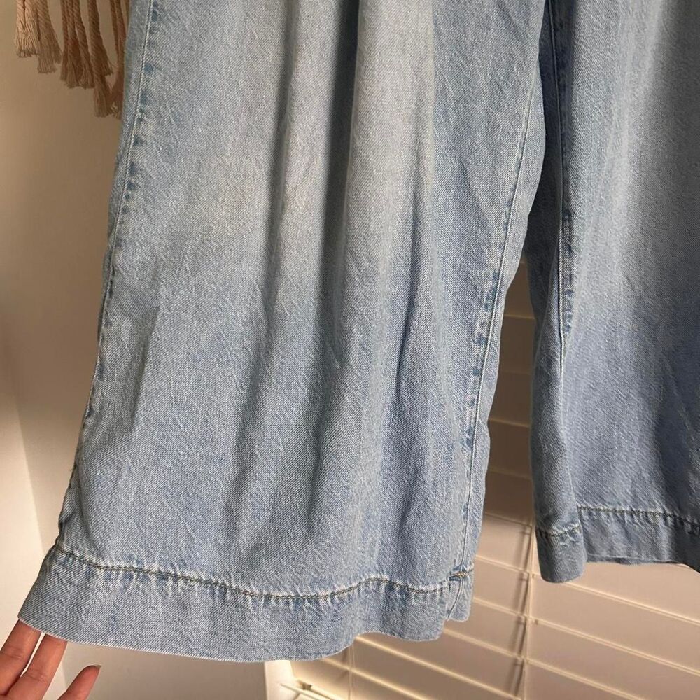 Anthropologie Pilcro Pleated High-Rise Wide-Leg Culotte Jeans Medium - Picture 6 of 7